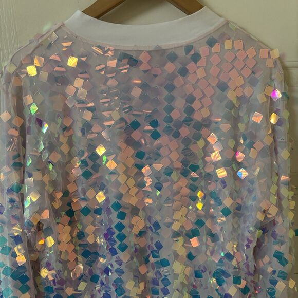 Pride Unisex Jacket Multicolor Size Medium Rainbow Bright Artsy Rave Clubwear - Picture 9 of 9